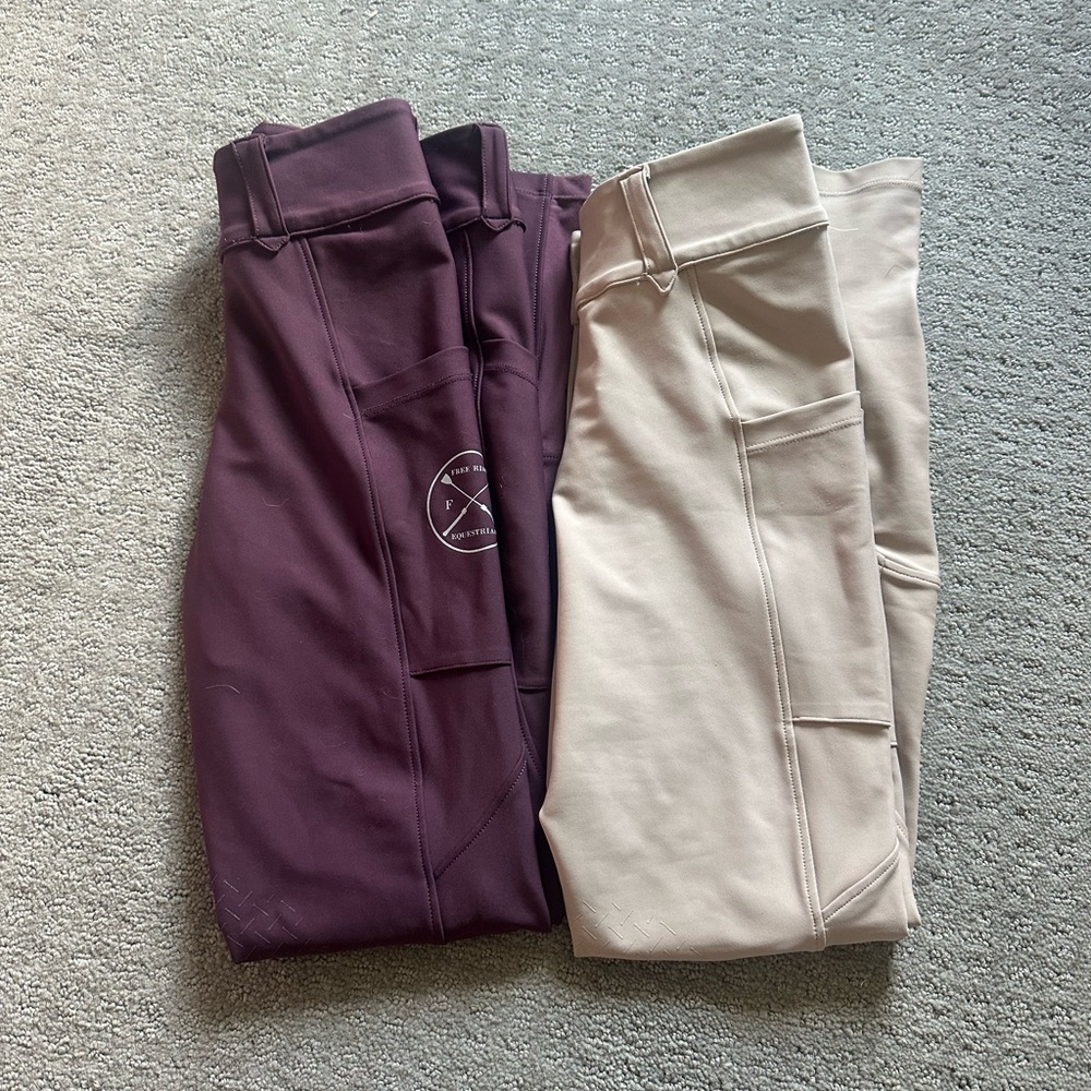 2 Pairs Free Ride Equestrian Lux Breeches Size xxs